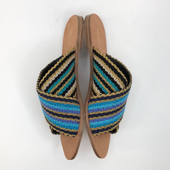 Diane Von Furstenberg Blue Cindi Slides Sandals - Picture 5 of 8